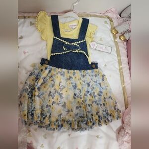 Little Lass Baby Girl Jumper Dress Set Size 24 Months New